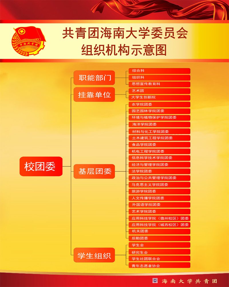 共青团海南大学委员会组织机构示意图-团委